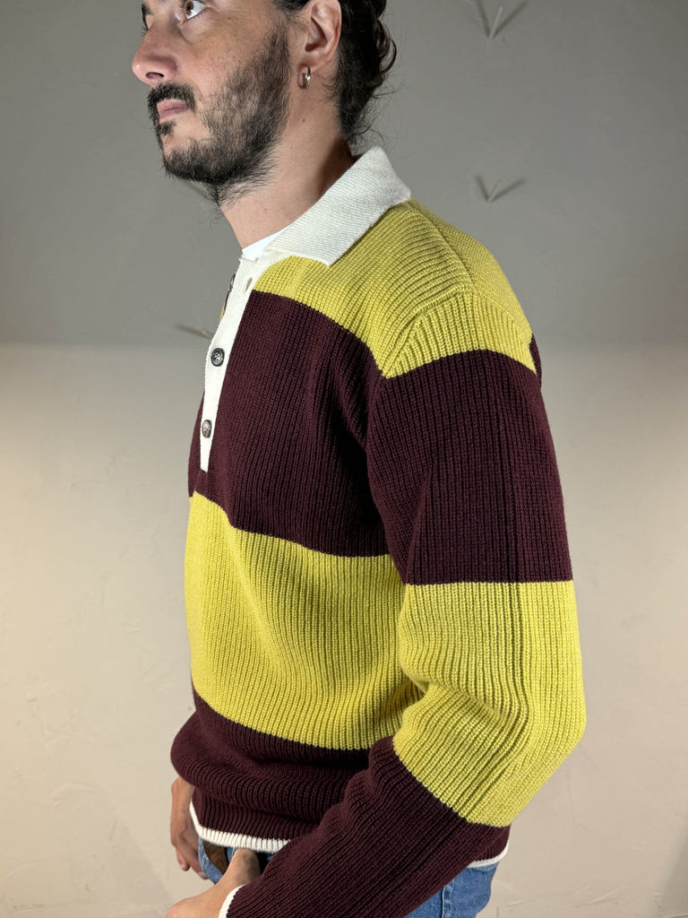Amaranto maglia polo in lana cashmere