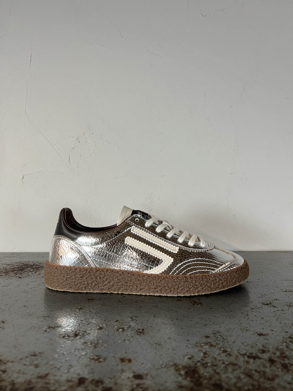 Puraai Sneaekers XS donna cracked argento