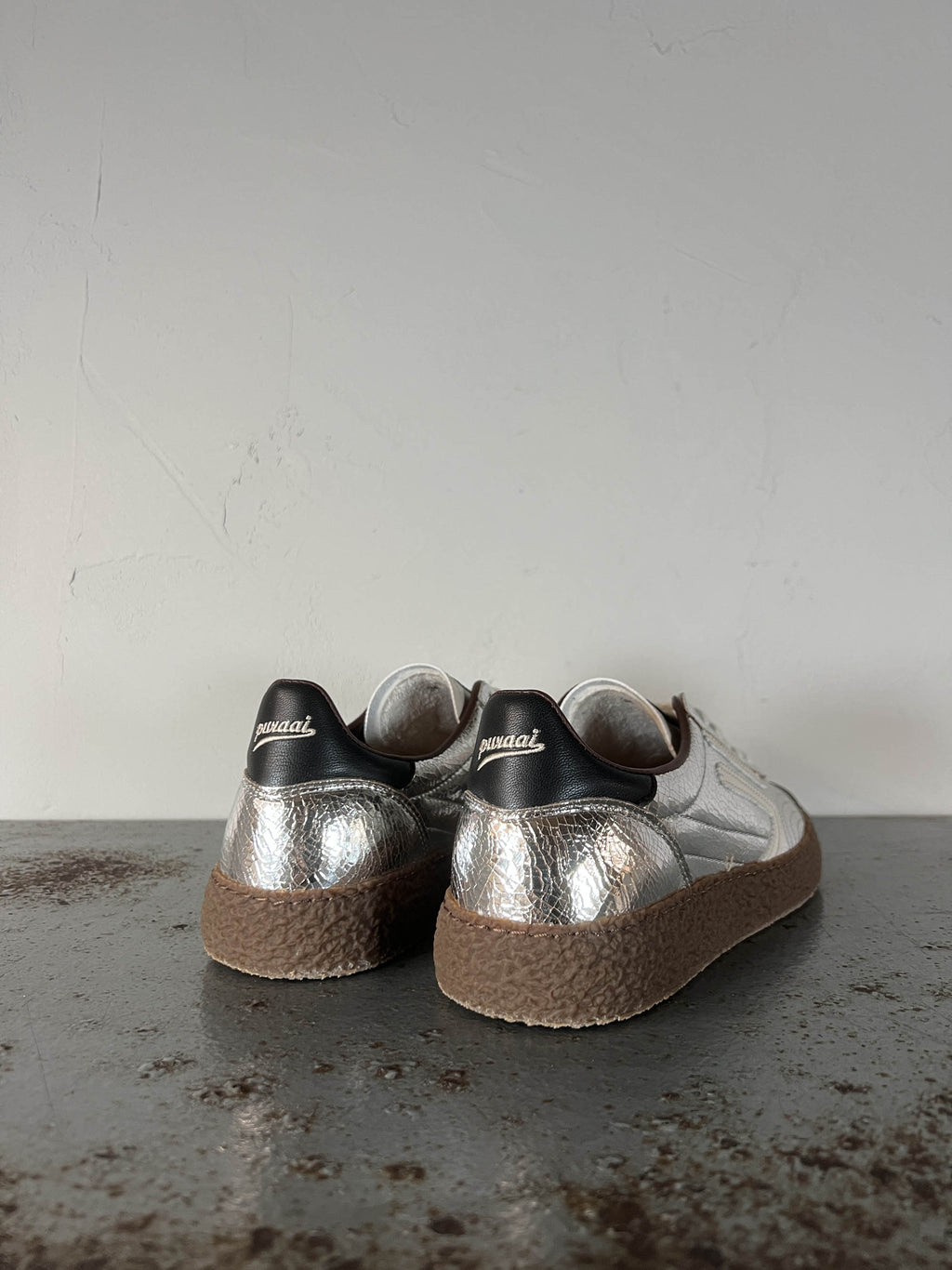 Puraai Sneaekers XS donna cracked argento