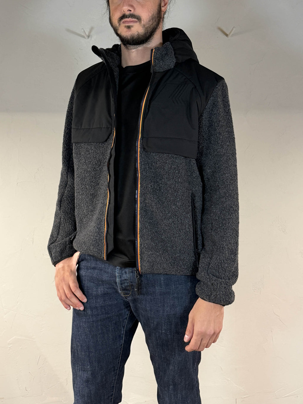 K-way felpa sherpa Bauges W Polar black