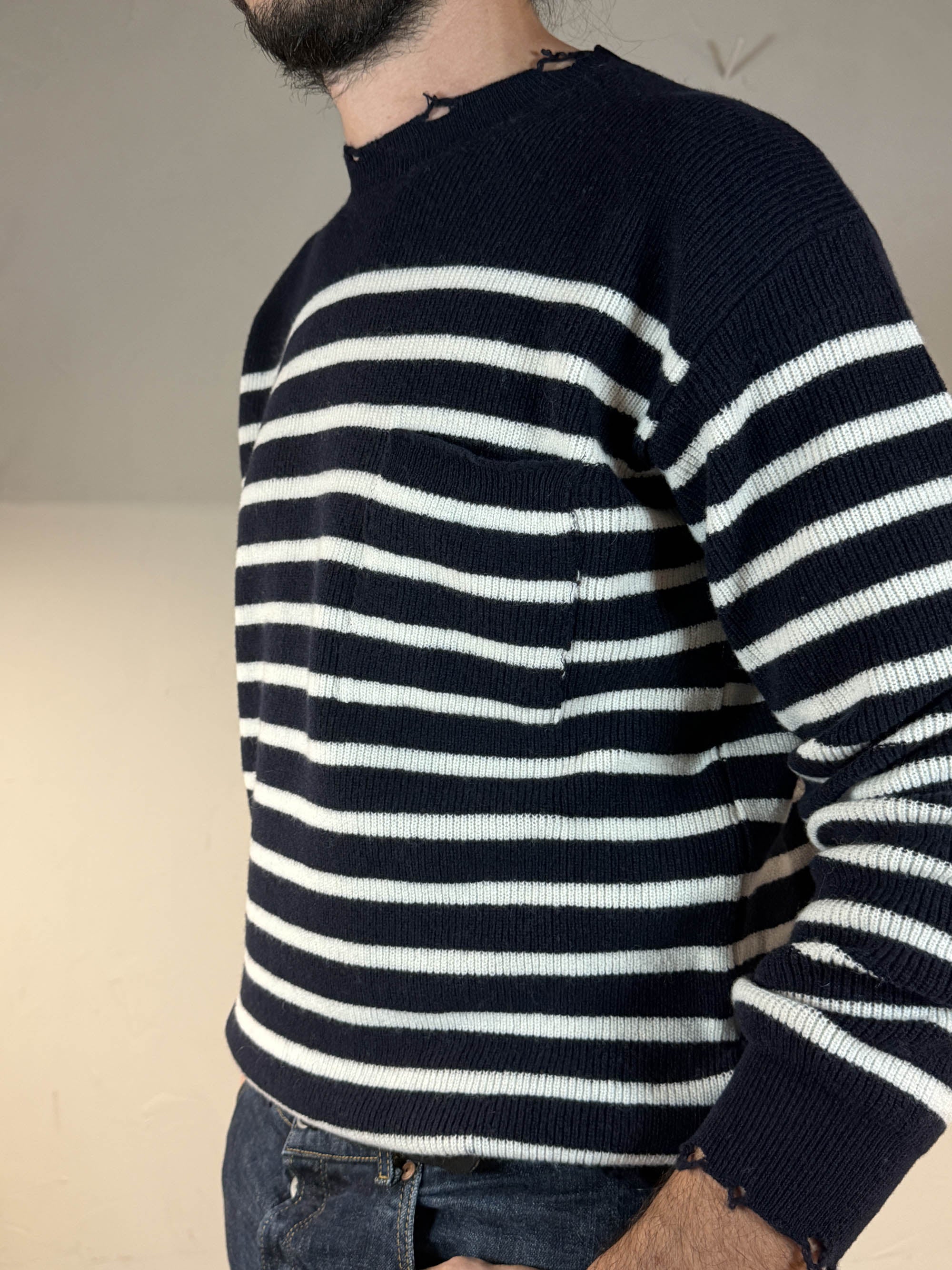 Maglia girocollo a righe