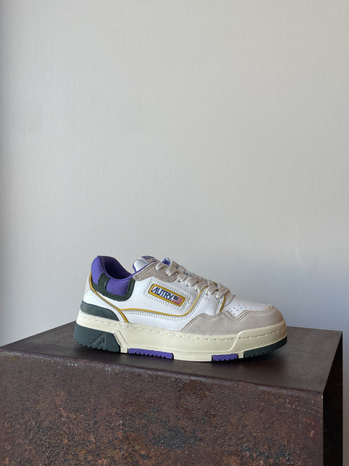 Autry CLC MM36 in pelle e suede bianca e viola