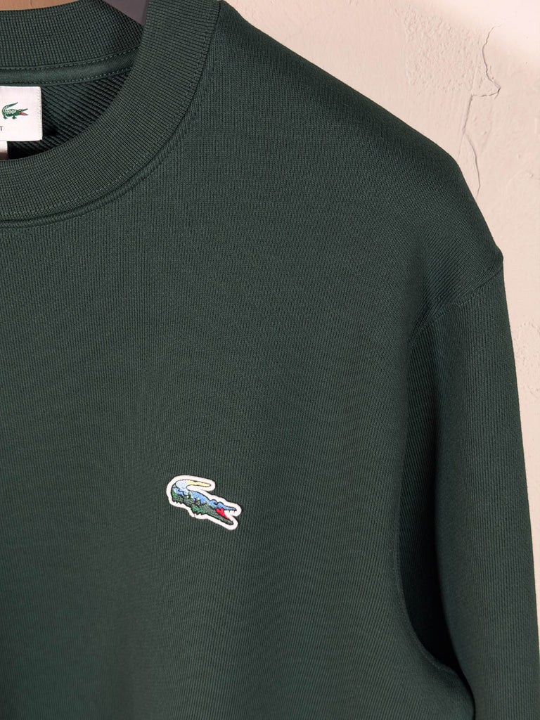 Felpa coccodrillo paesaggio verde bottiglia