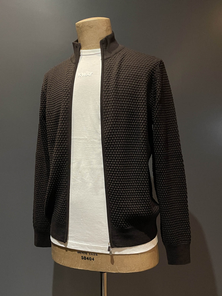 Gran Sasso cardigan zip in lana vergine