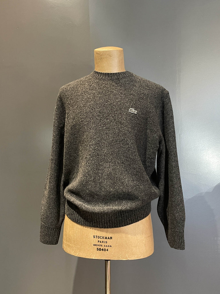 Lacoste pullover girocollo in lana grigio