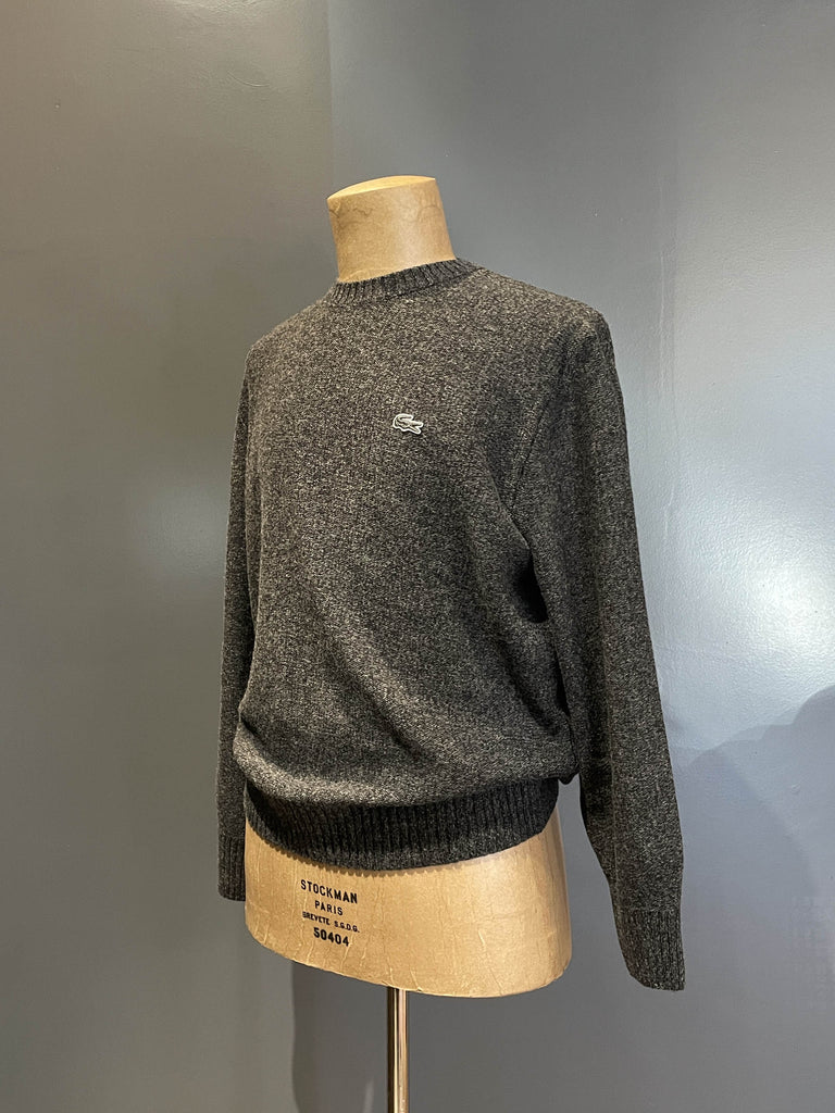 Lacoste pullover girocollo in lana grigio