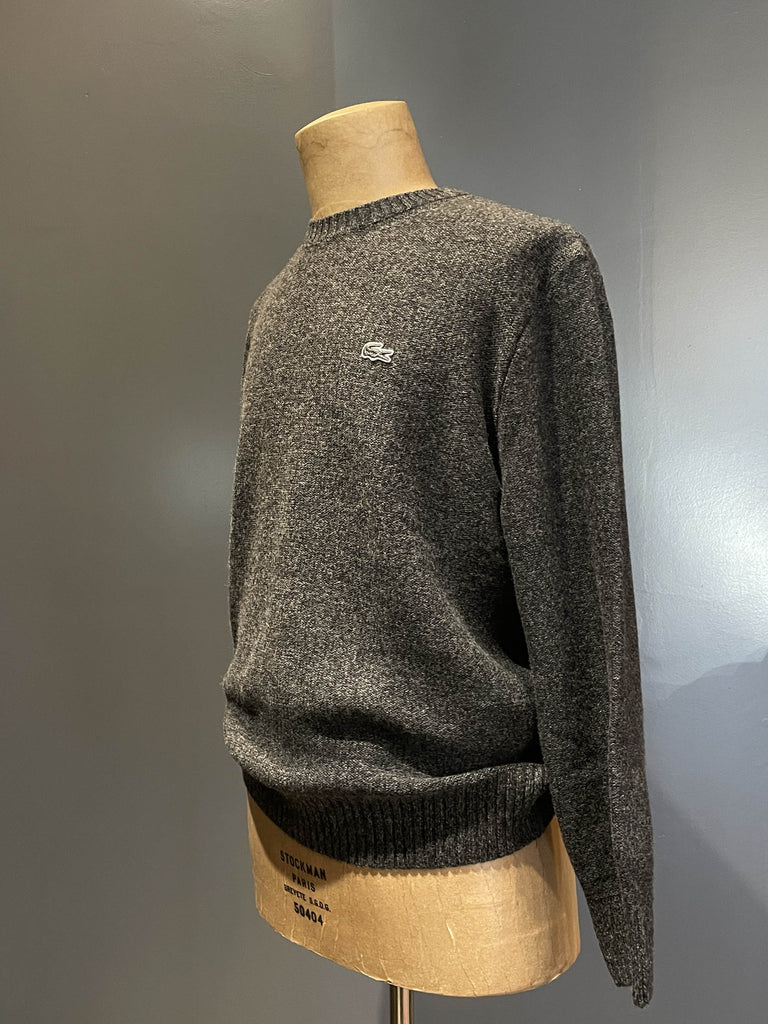 Lacoste pullover girocollo in lana grigio