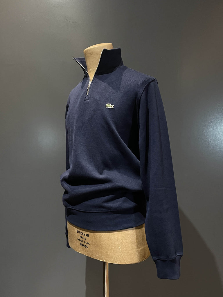 Lacoste pullover mezza zip blu