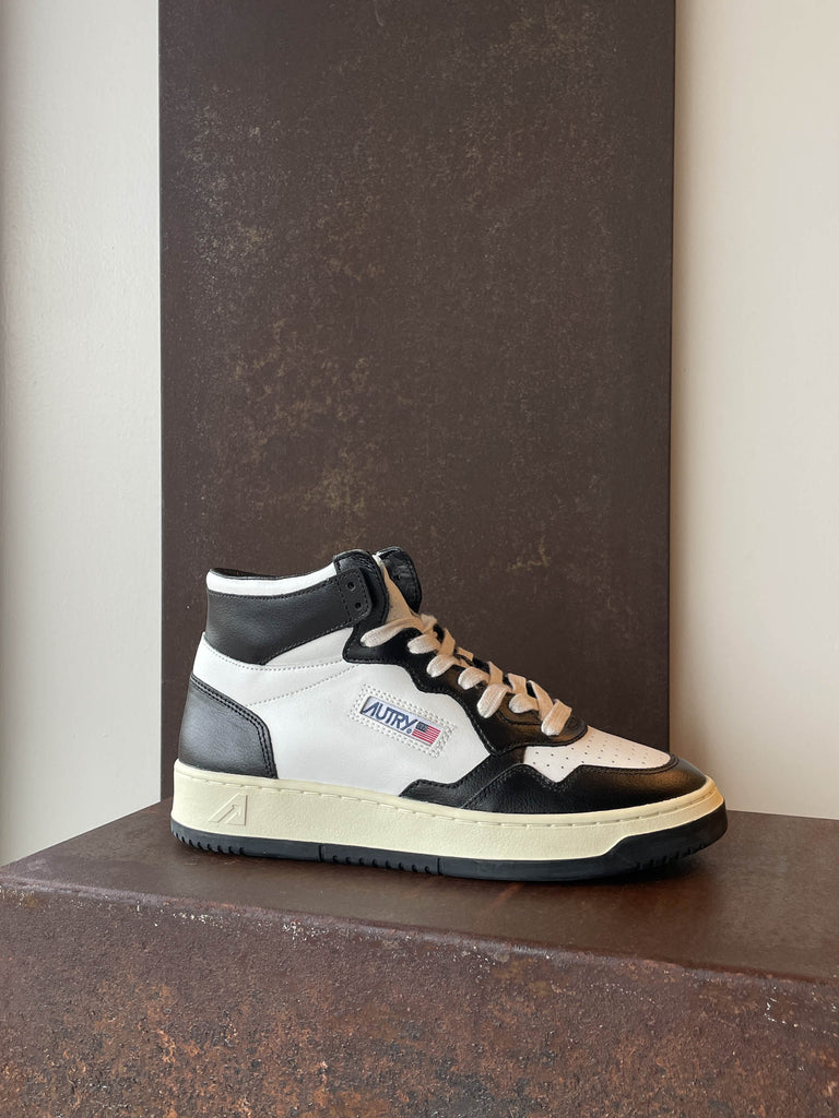 Autry Medalist Mid Man in pelle bianca e nera