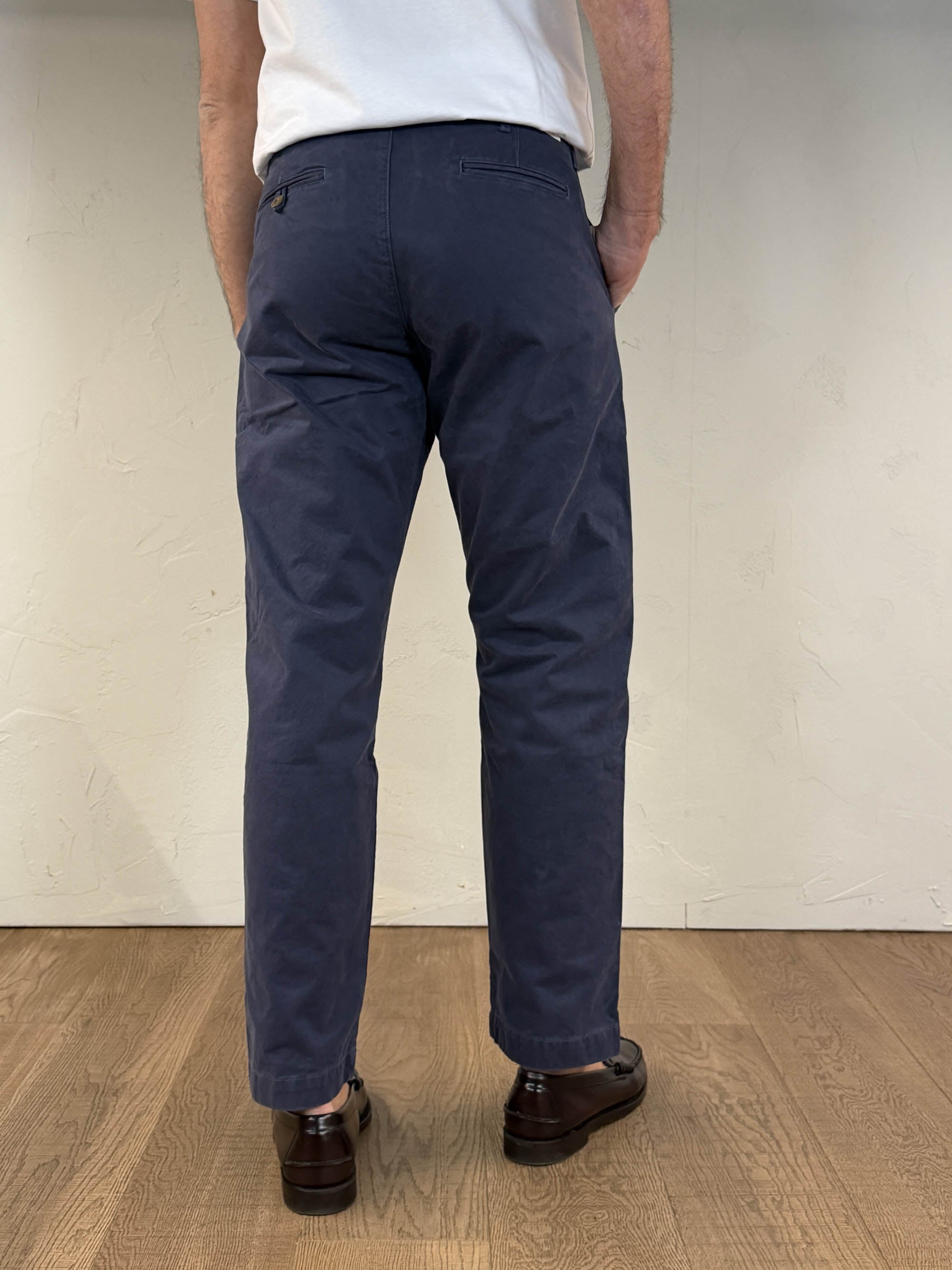 Pantalone officer chino indigo blu