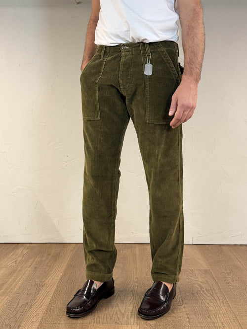 Chesapeakes pantalone fatigue corduroy velluto army green