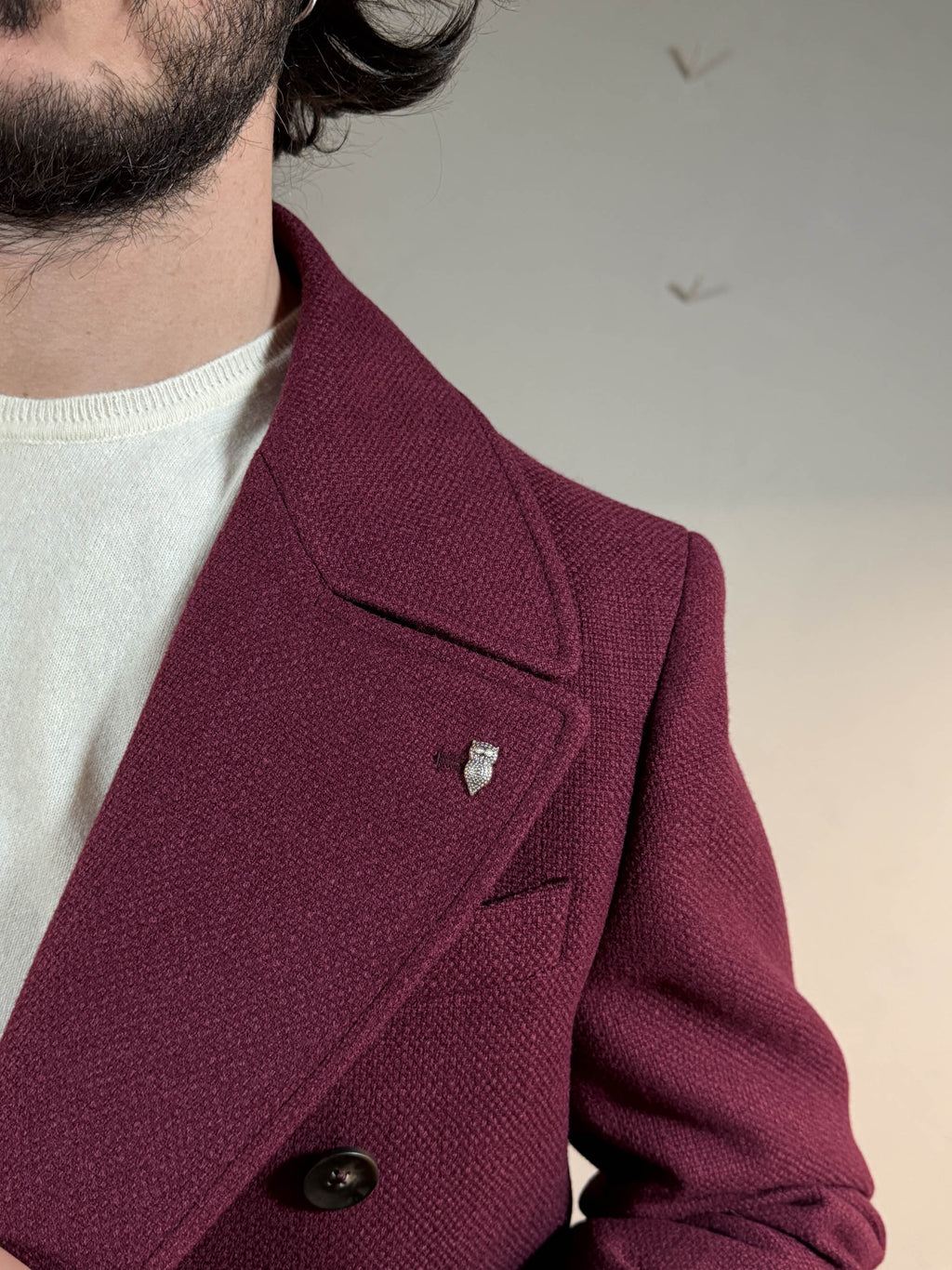 Berry & Brian cappotto doppio petto borgogna