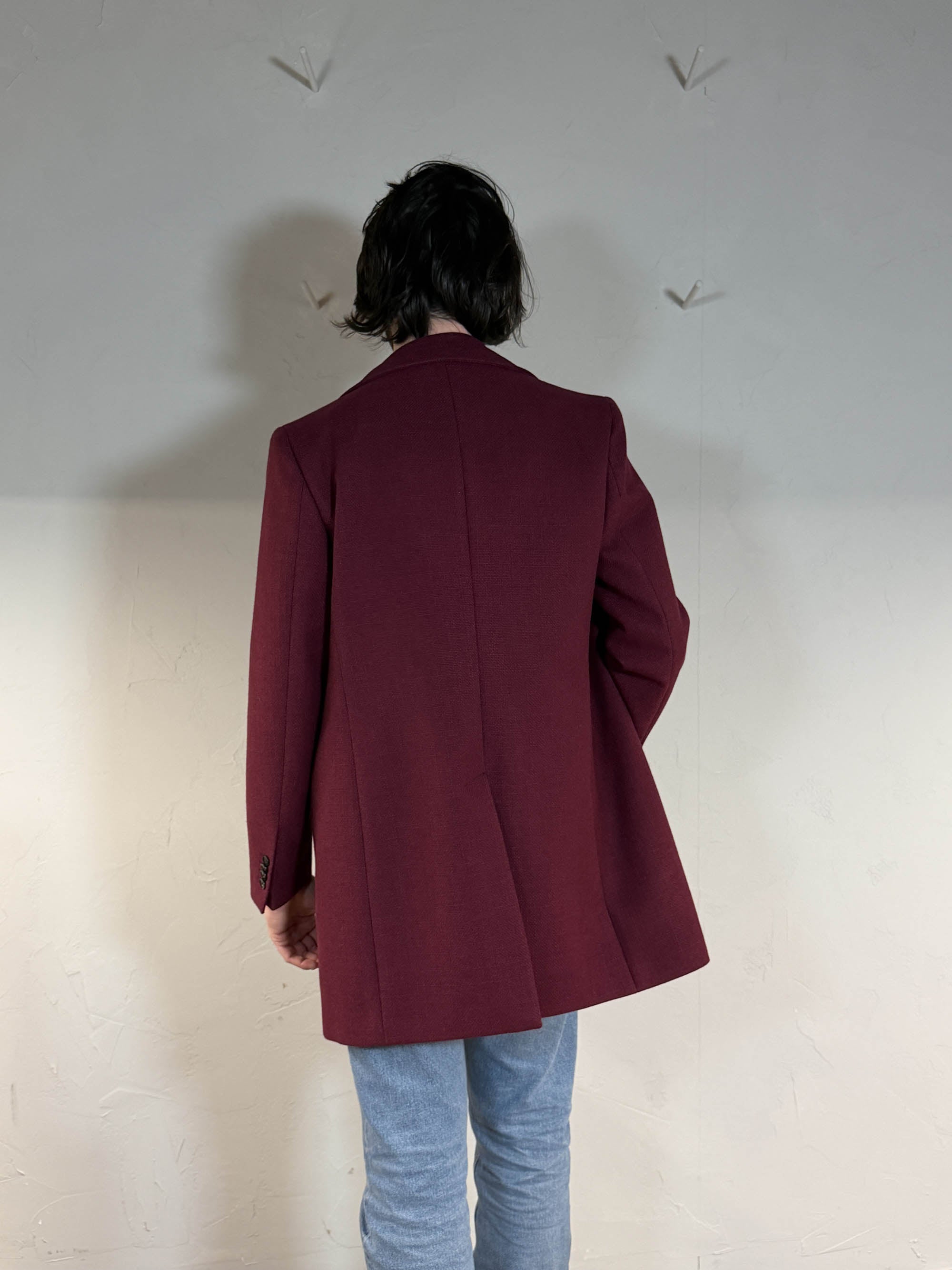 Berry & Brian cappotto doppio petto borgogna