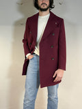 Berry & Brian cappotto doppio petto borgogna