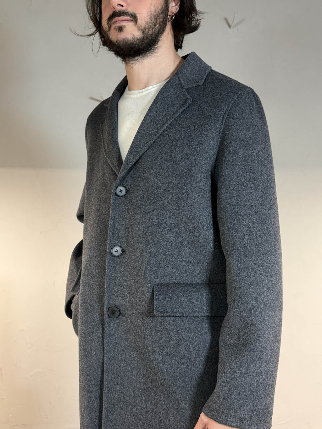 Cappotto lana cashmere grigio