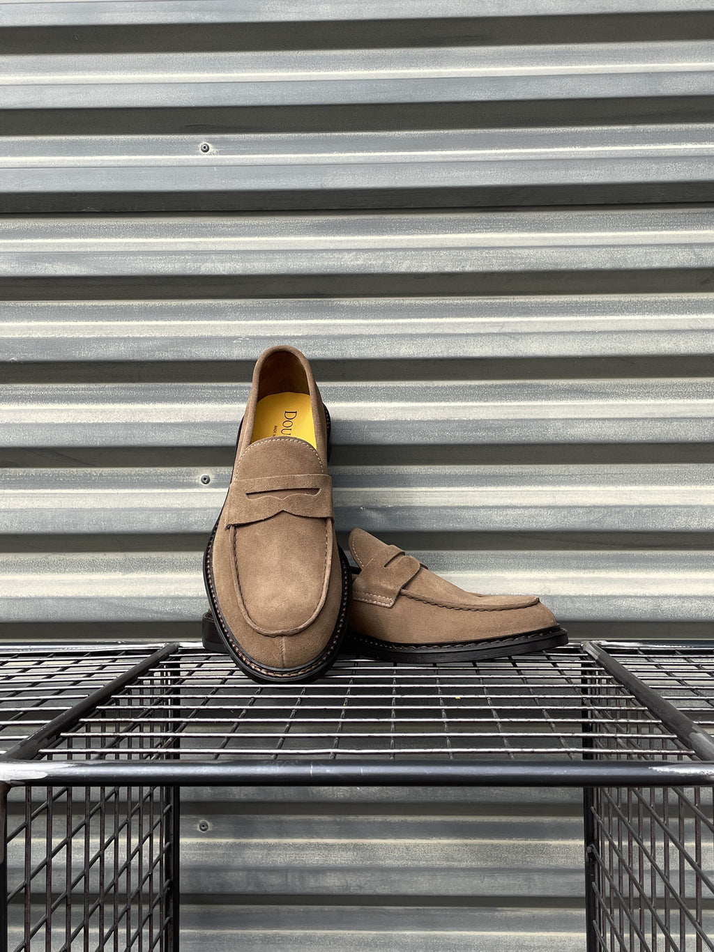 Doucal's mocassino penny in suede DU2405 cacao