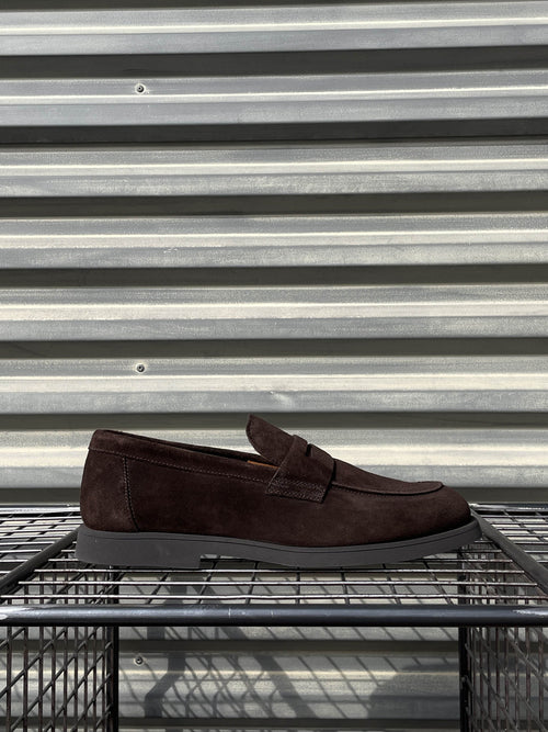 Doucal's mocassino in suede DU3442 moro