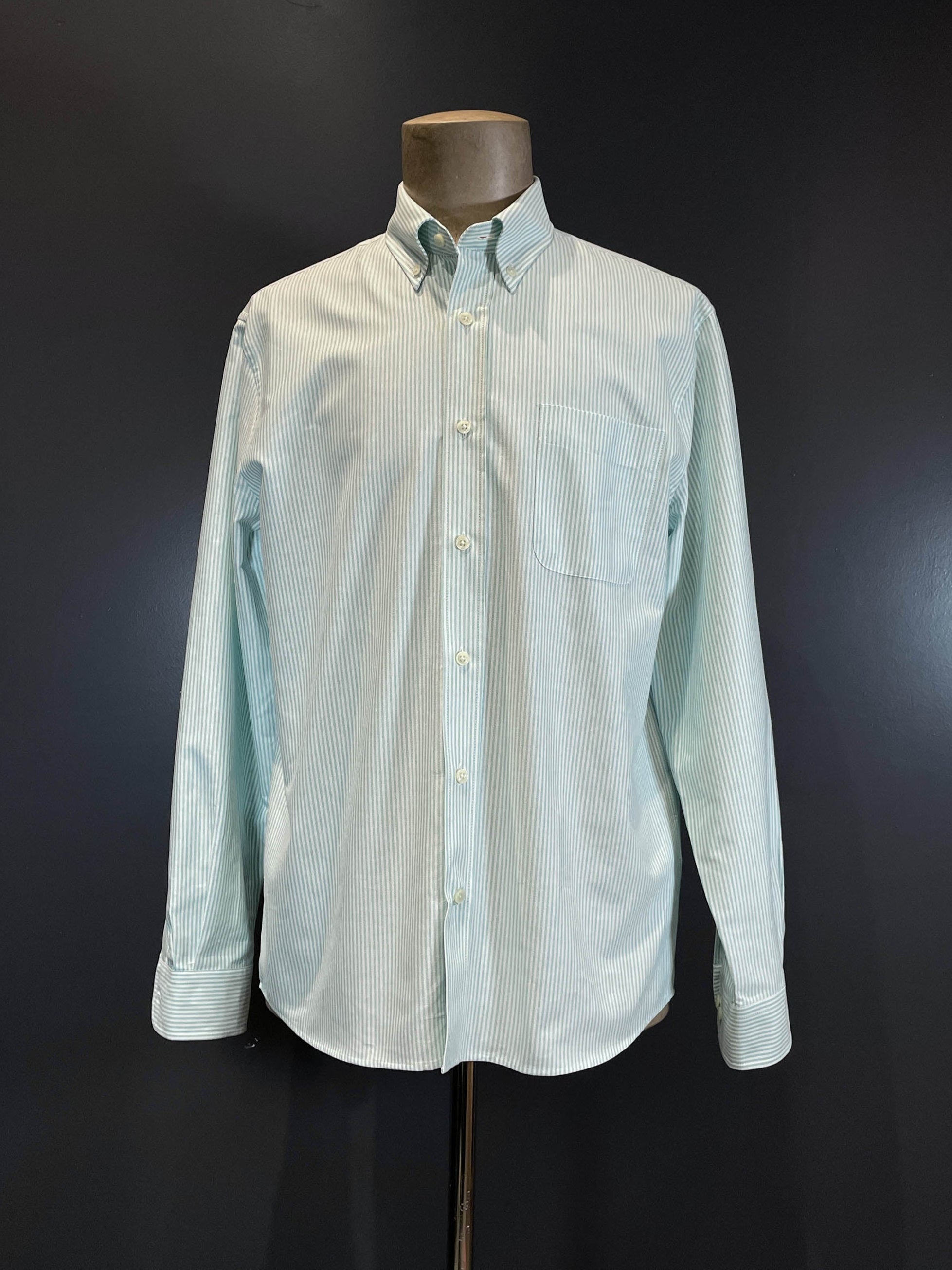 Sebago camicia botton down a righe green arctic white