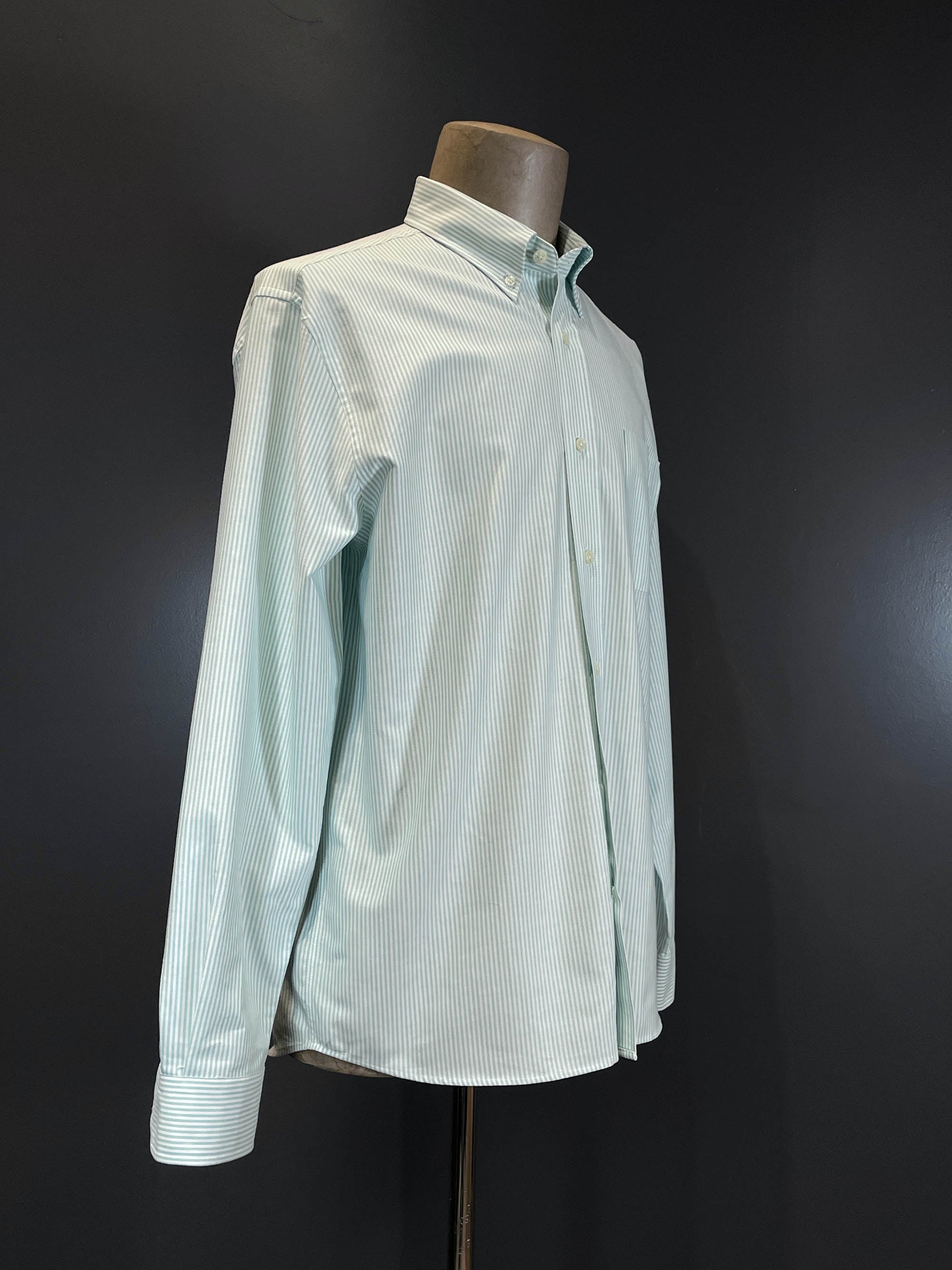 Sebago camicia botton down a righe green arctic white