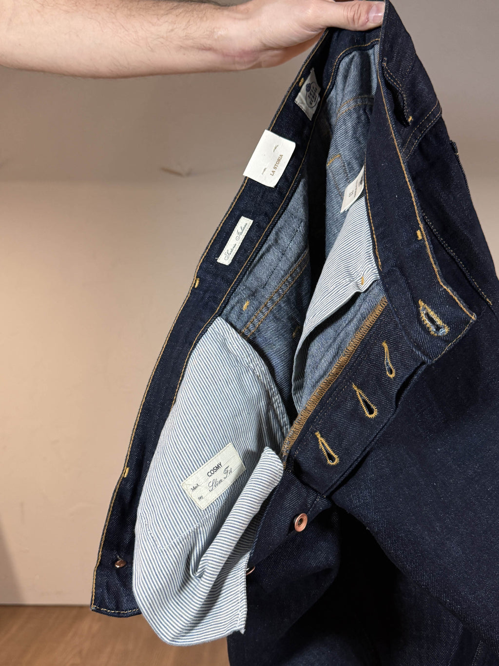 Tela Genova Pantalone Cinque Tasche Cotone e Lino - Cosmy