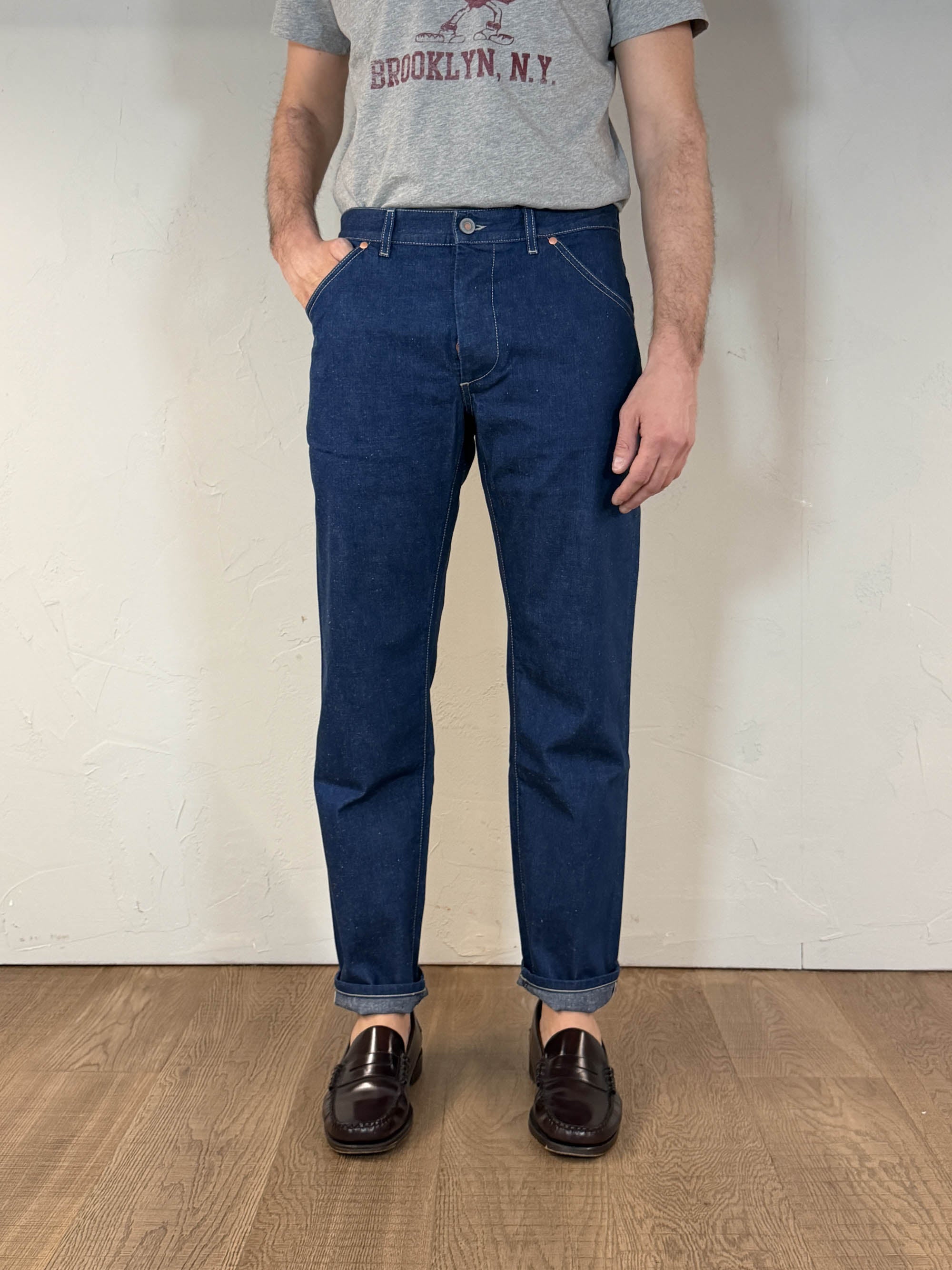 Tela Genova Pantalone Cinque Tasche Blue - Gregorio