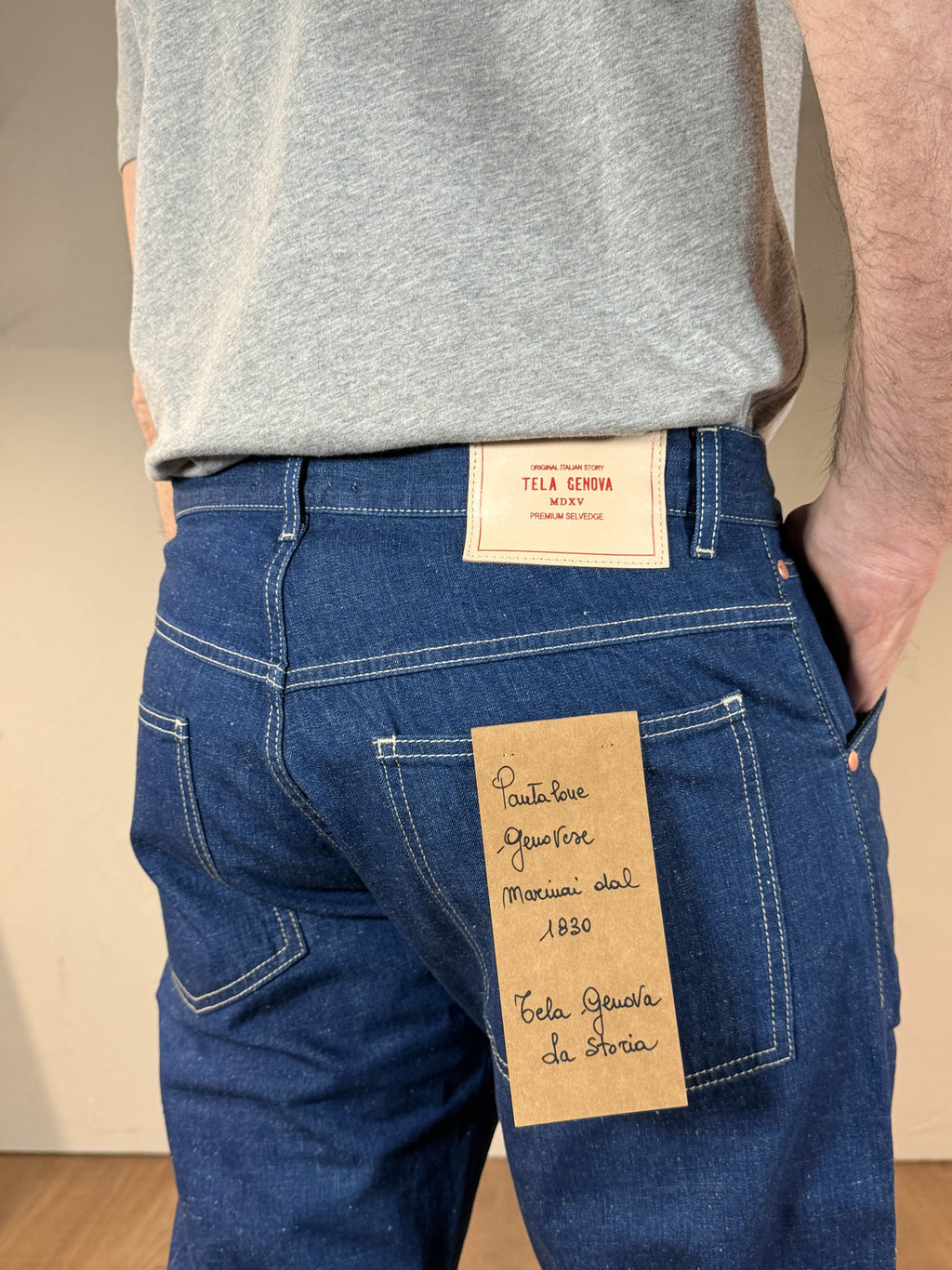 Tela Genova Pantalone Cinque Tasche Blue - Gregorio