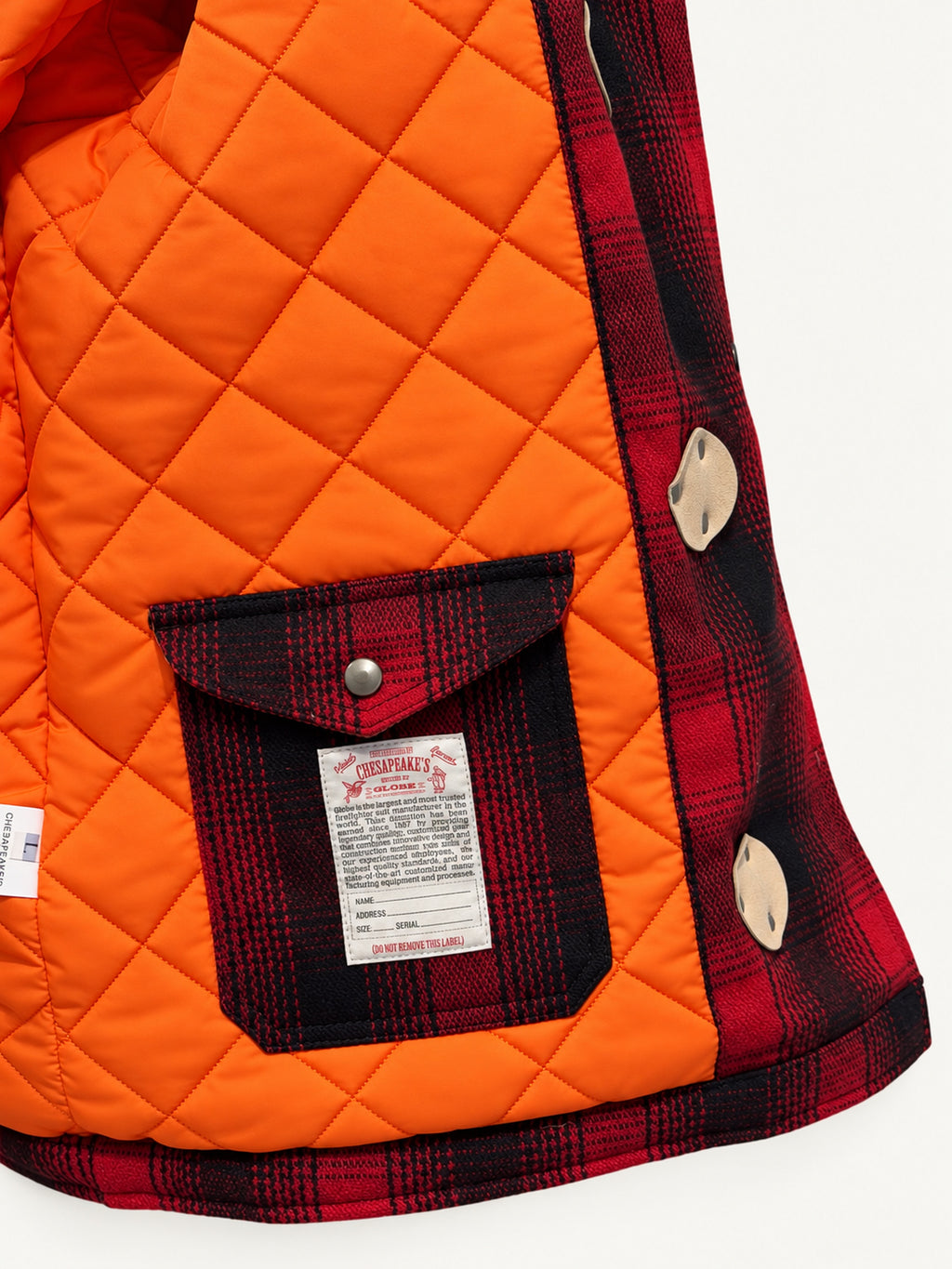 Chesapeake's Giacca fireman bedford Wool Check - Red Check