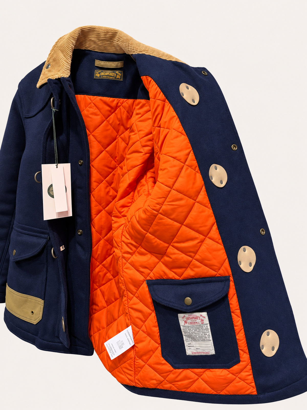 Chesapeake's Giacca fireman bedford Wool Check - Navy Blue