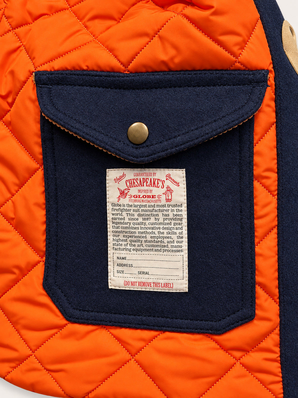 Chesapeake's Giacca fireman bedford Wool Check - Navy Blue