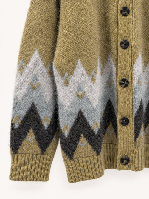 Amaranto Cardigan Jacquard Olive