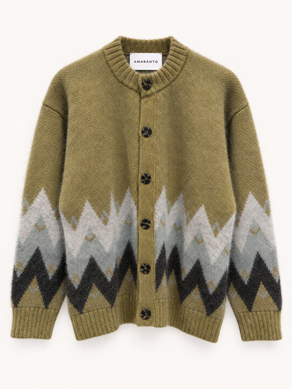 Amaranto Cardigan Jacquard Olive