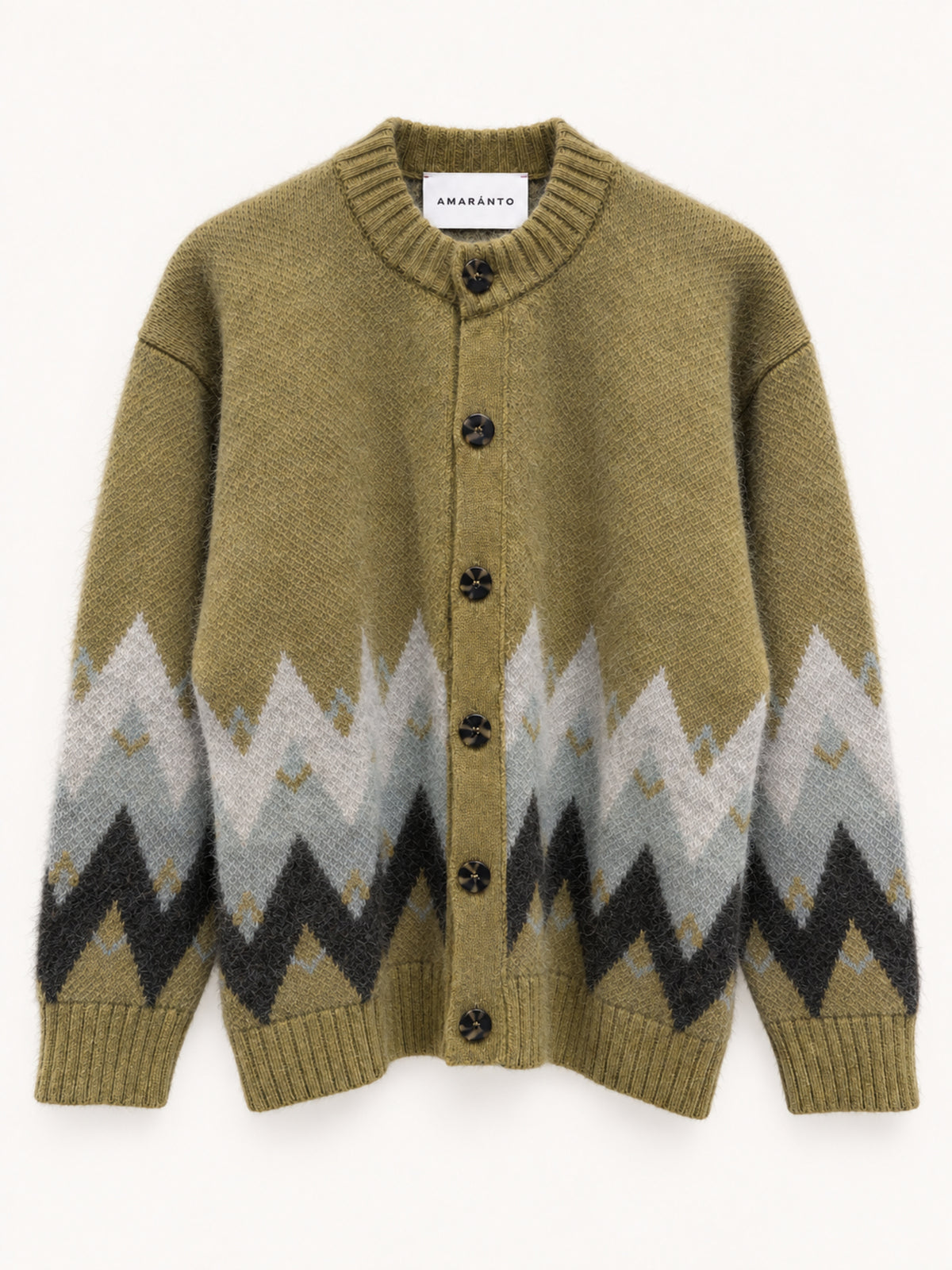 Amaranto Cardigan Jacquard Olive