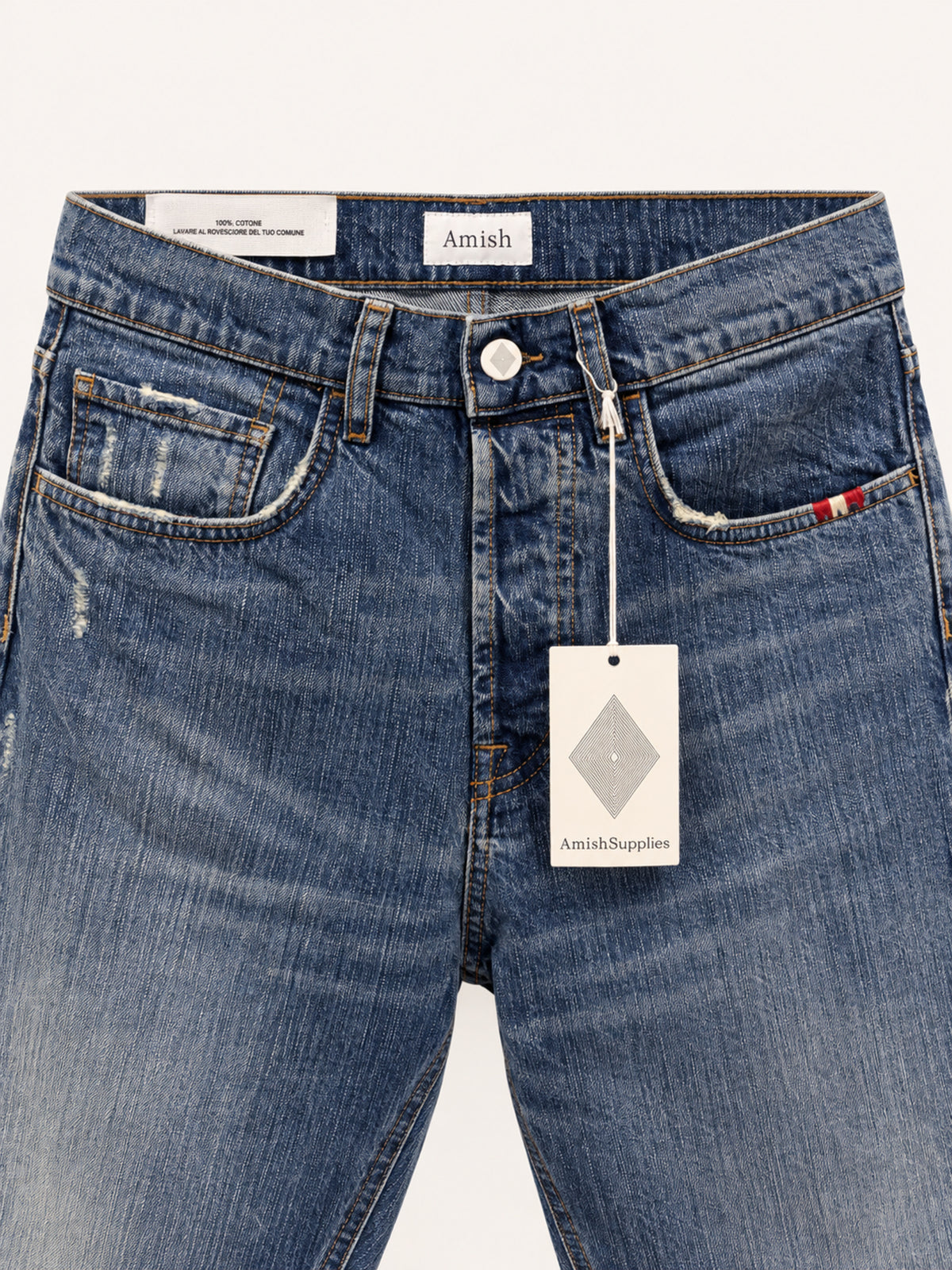 Amish Jeremiah Jeans cinque tasche - Light Washed