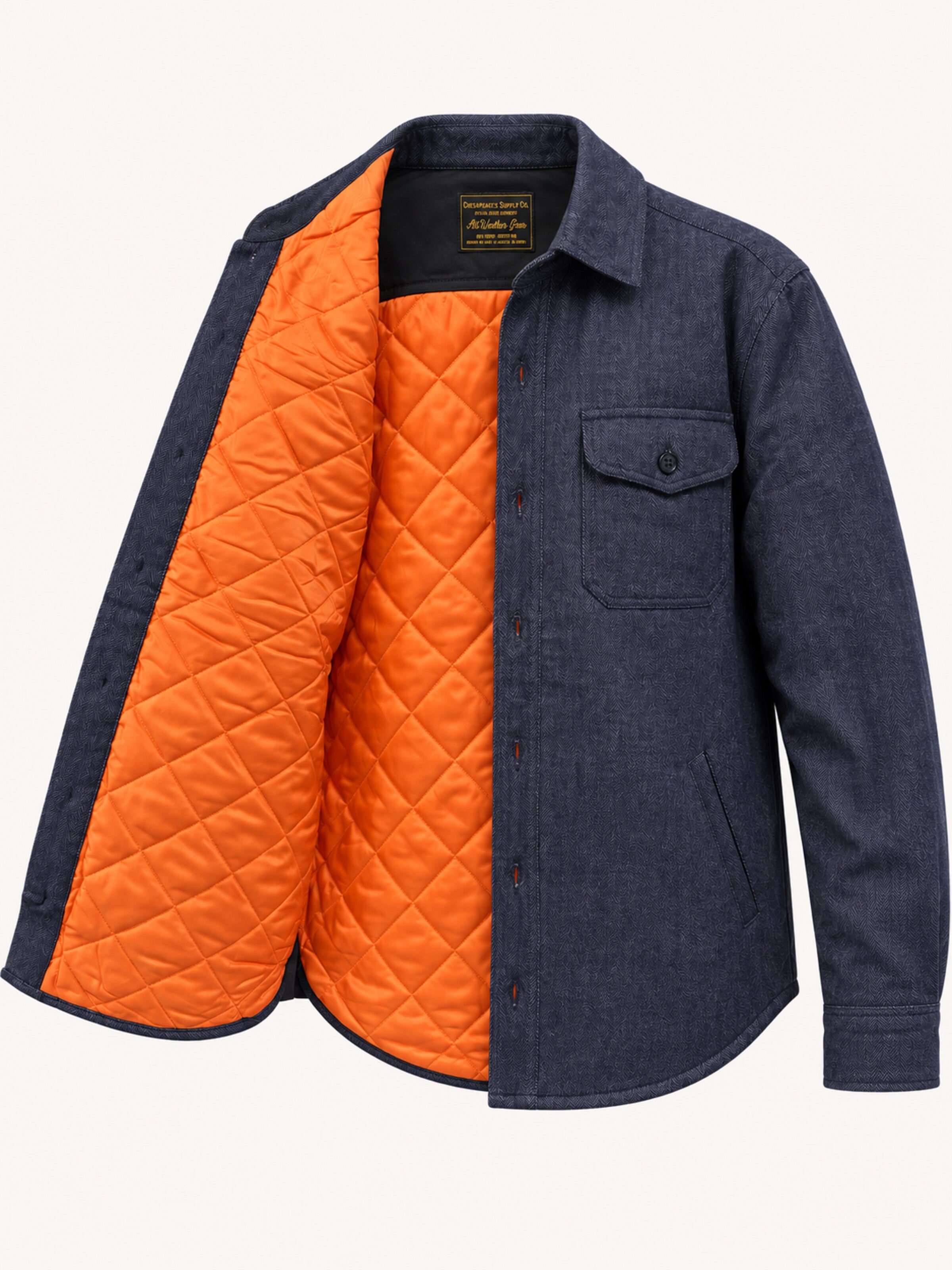 Chesapeake's HBT Wool Padded Shirt - Navy