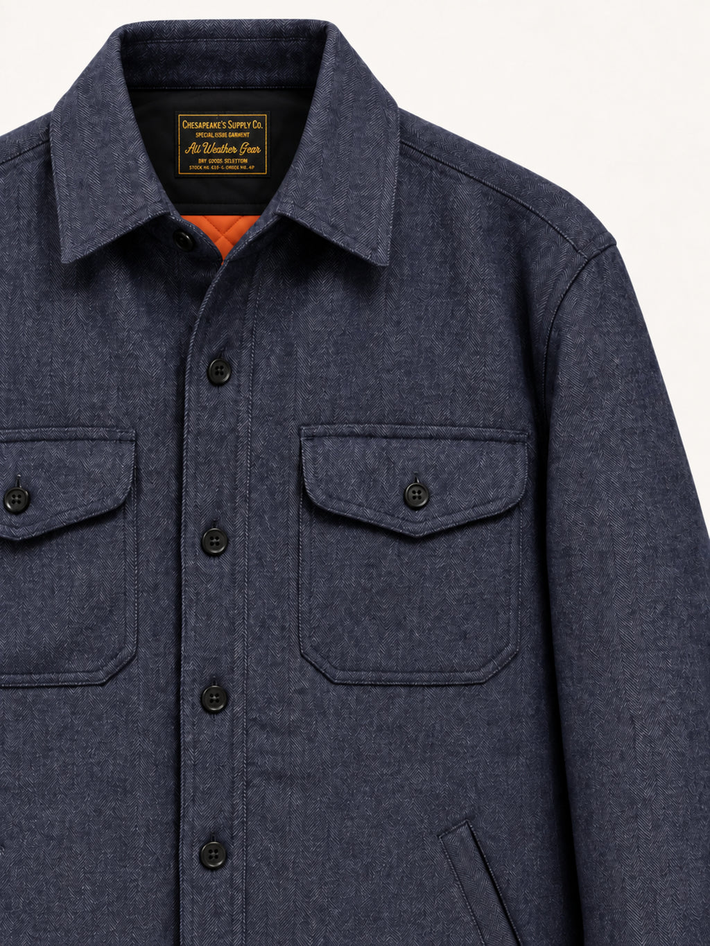 Chesapeake's HBT Wool Padded Shirt - Navy