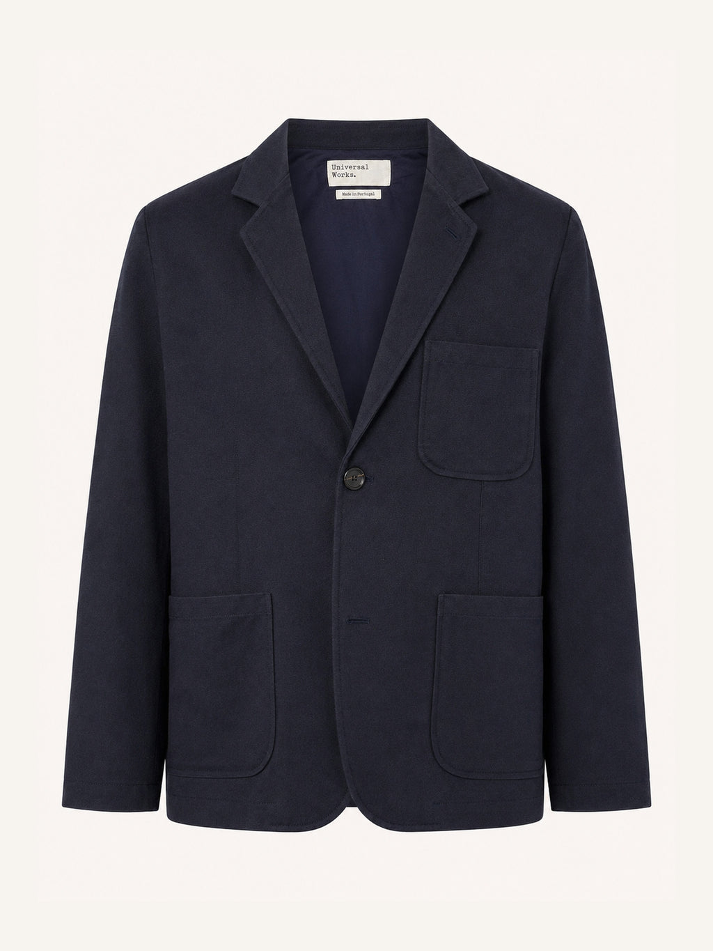 Universal Works giacca due bottoni in tweed di lana riciclata - Navy Blu