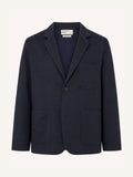 Universal Works giacca due bottoni in tweed di lana riciclata - Navy Blu