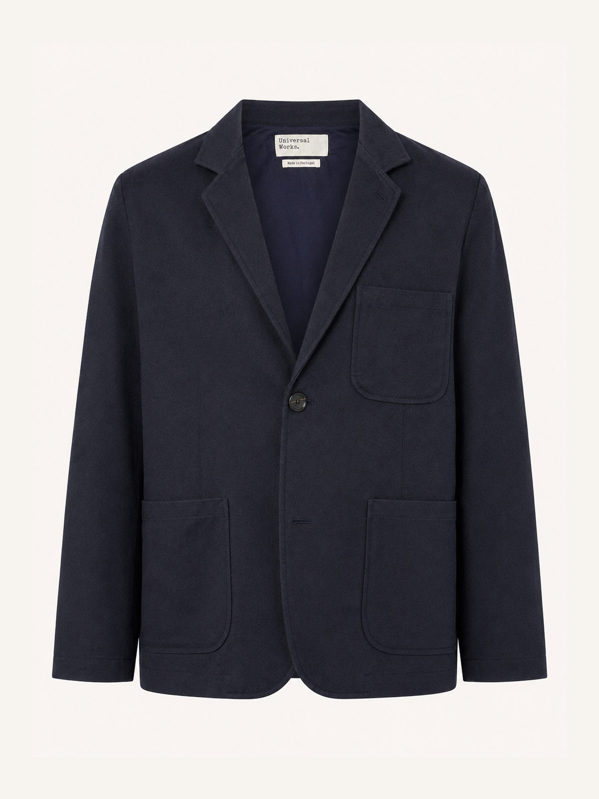 Universal Works giacca due bottoni in tweed di lana riciclata - Navy Blu