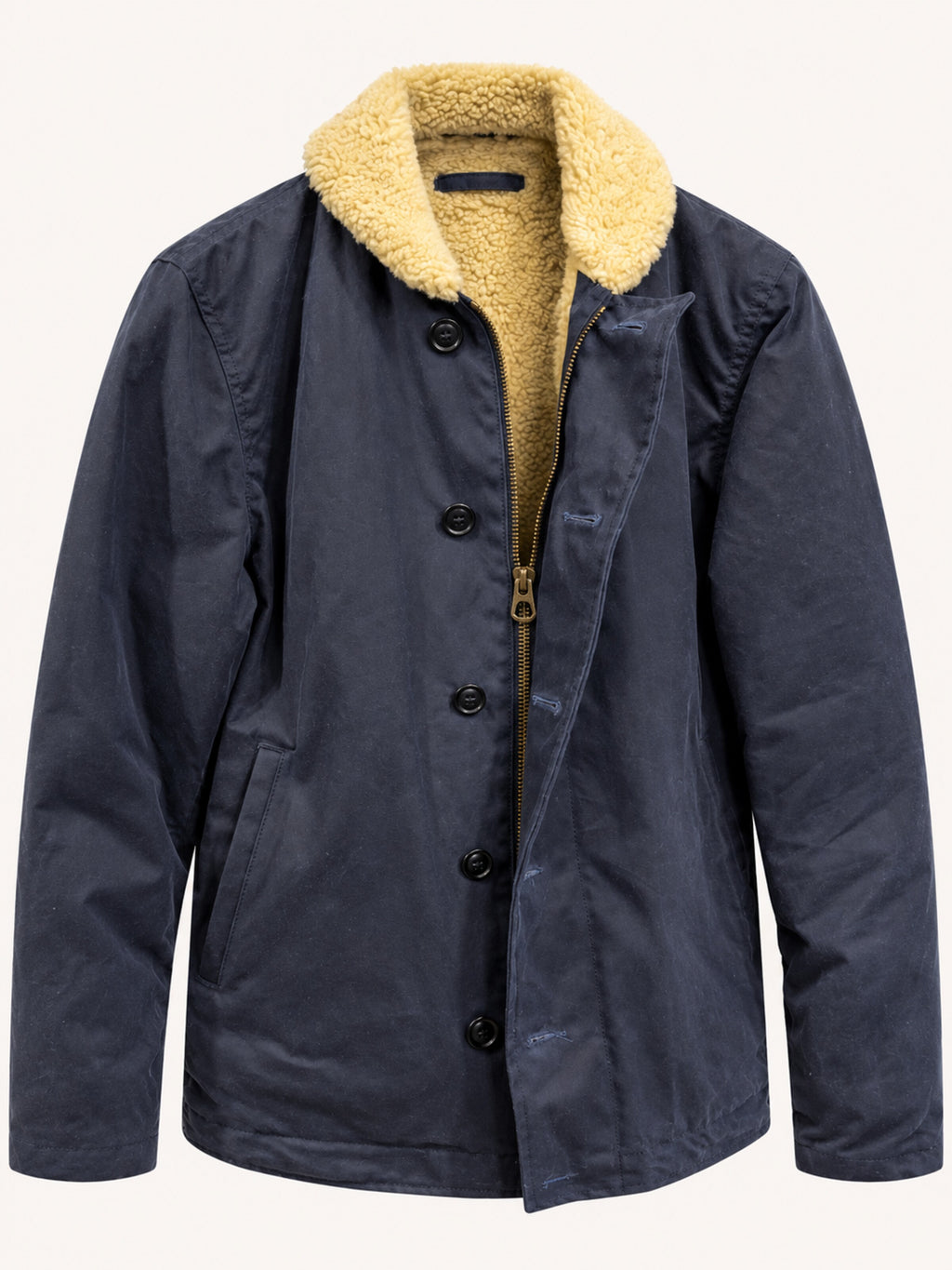 Chesapeake's Wilson Deck Jacket Waxed - Blue Deep Ocean