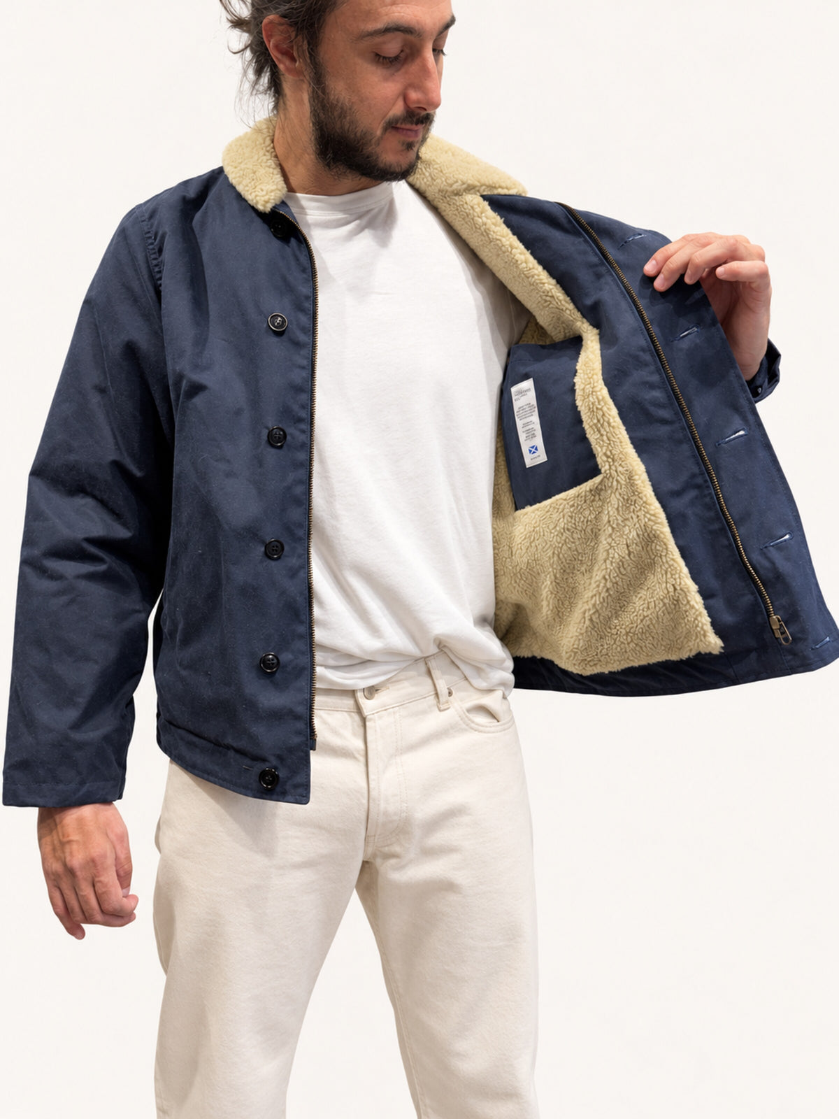 Chesapeake's Wilson Deck Jacket Waxed - Blue Deep Ocean