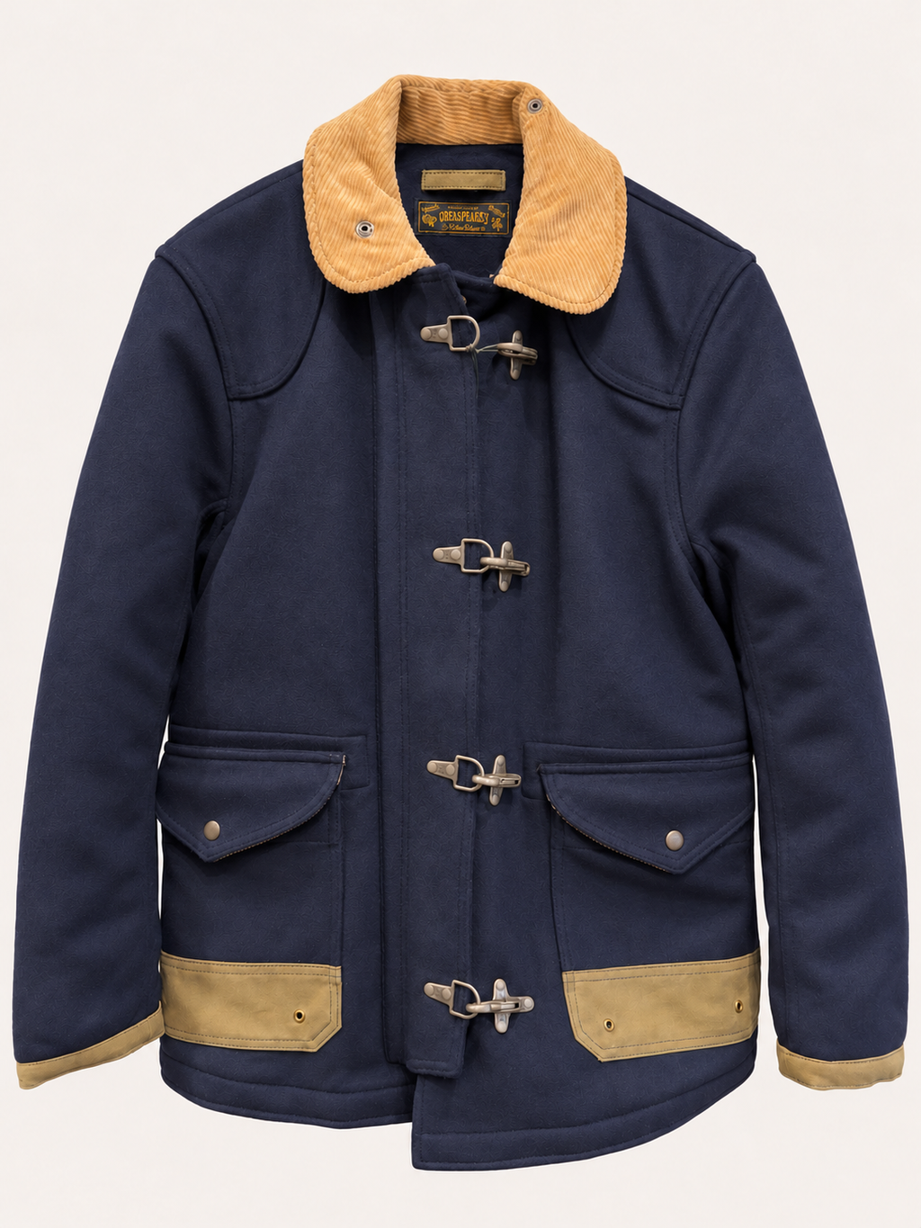 Chesapeake's Giacca fireman bedford Wool Check - Navy Blue