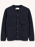 Universal Works Cardigan Wool Fleece - Navy Blue