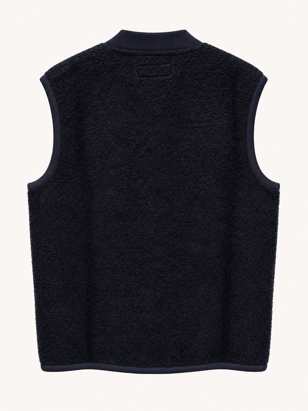 Universal Works zip Waistcoat wool fleece - Navy Blue