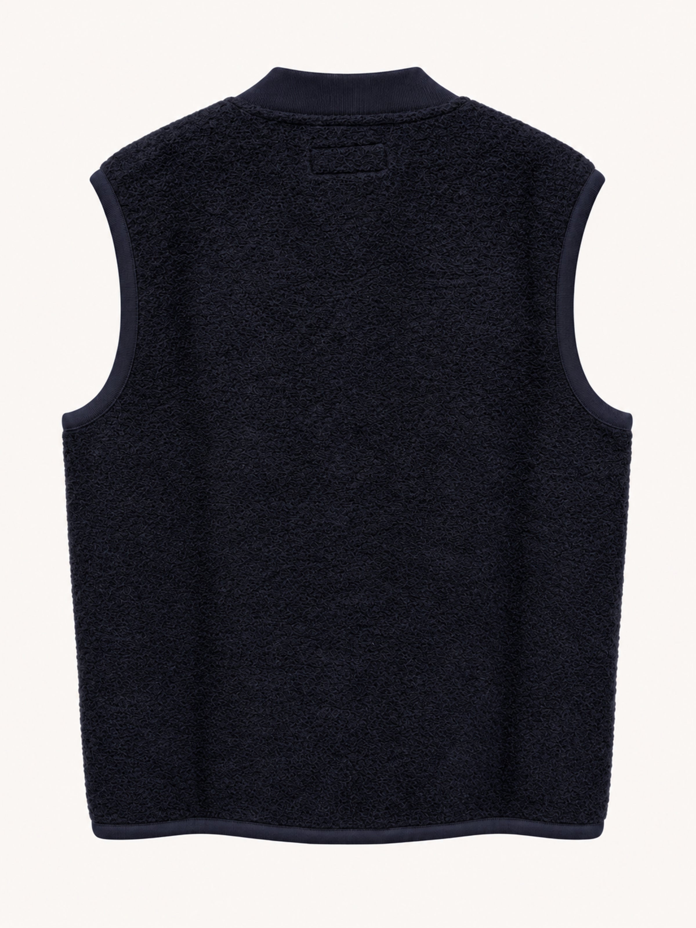 Universal Works zip Waistcoat wool fleece - Navy Blue