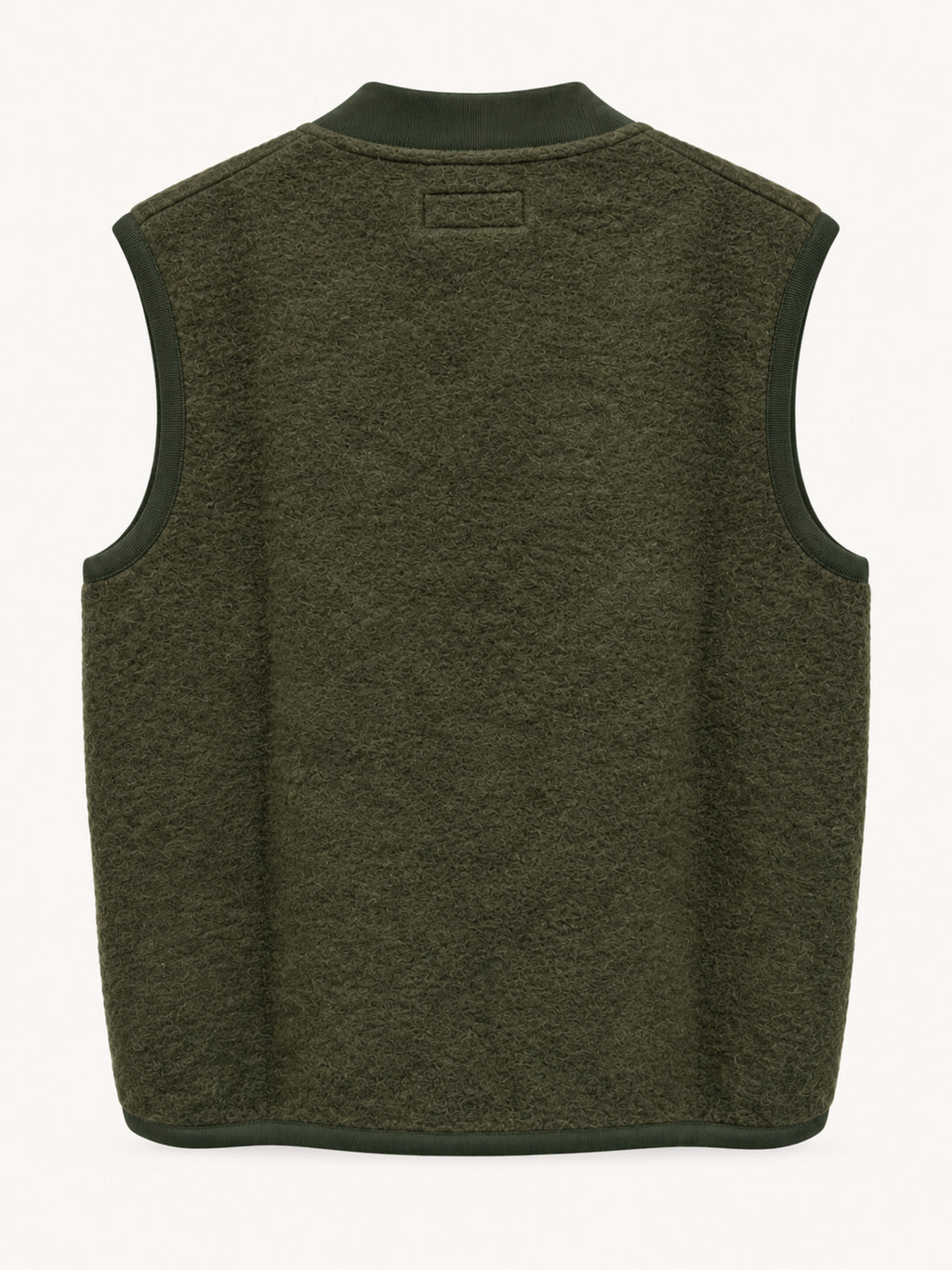 Universal Works zip Waistcoat wool fleece - Olive