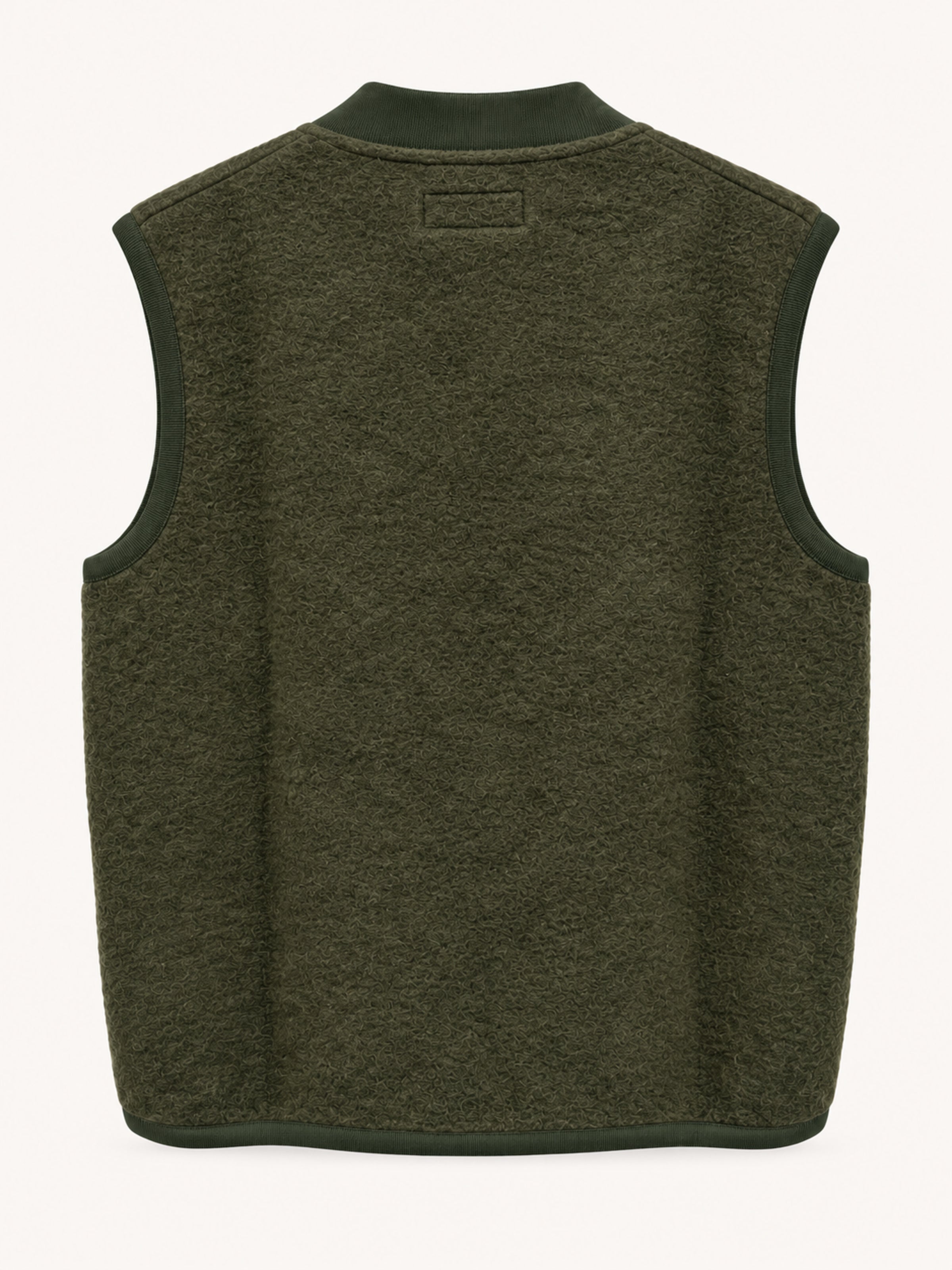Universal Works zip Waistcoat wool fleece - Olive